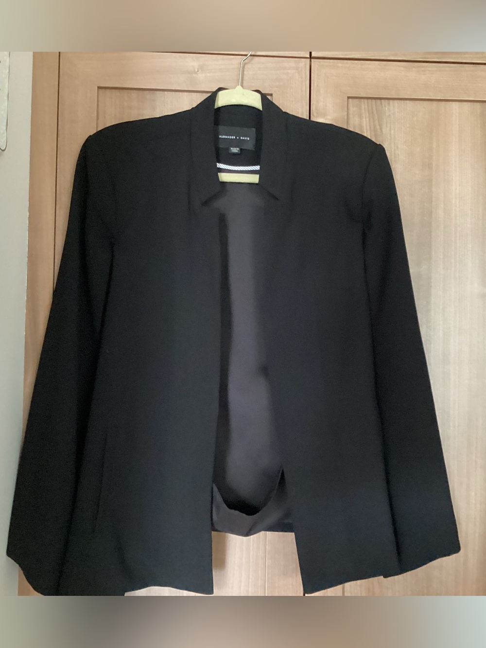 Alexander &David  Black Open-Front Blazer